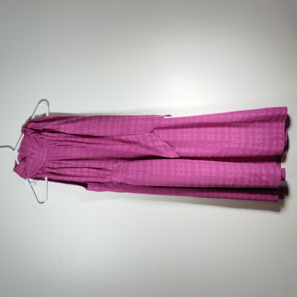 Shoshanna magenta pink 100%‎ silk halter neck tie dress 12